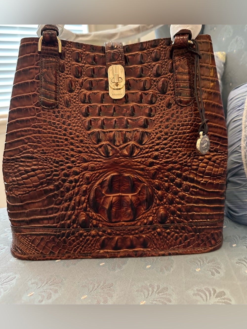 Brahmin Fiora Bucket Bag Pecan NWT